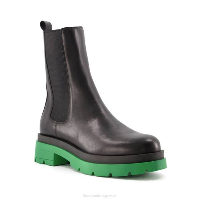 Dune London μαύρος γυναίκες δερμάτινες μπότες τσέλσι με πράσινη σόλα J84Z565 φοίνικας