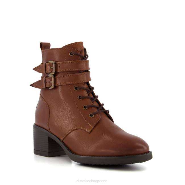 Dune London βυρσοδέψω γυναίκες φαρδιά μποτάκια με λεπτομέρεια με αγκράφα J84Z358 παξάν