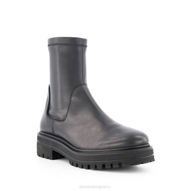 Dune London μαύρος γυναίκες ελαστικές δερμάτινες μπότες κάλτσας J84Z379 putneys