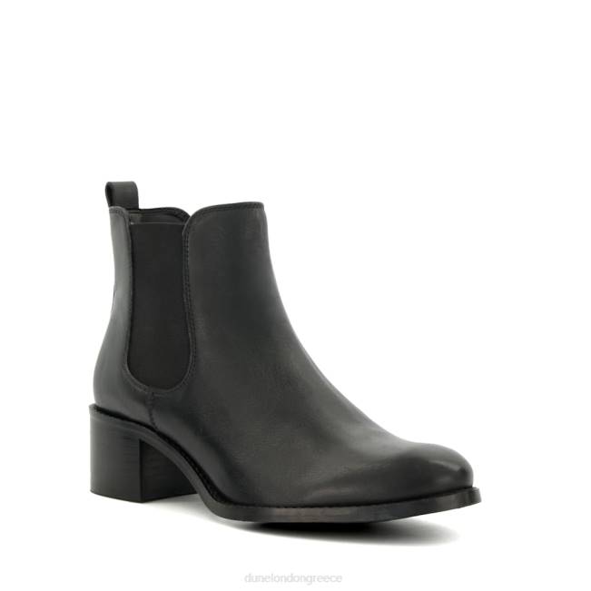 Dune London μαύρος γυναίκες δερμάτινα μποτάκια με τακούνι J84Z475 πανοραματικός