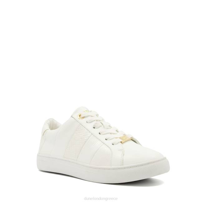 Dune London άσπρο γυναίκες croc και snake τελειώματα με κορδόνια J84Z327 everleigh