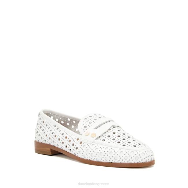 Dune London άσπρο γυναίκες loafers με λεπτομέρεια με λέιζερ J84Z106 άστραψε