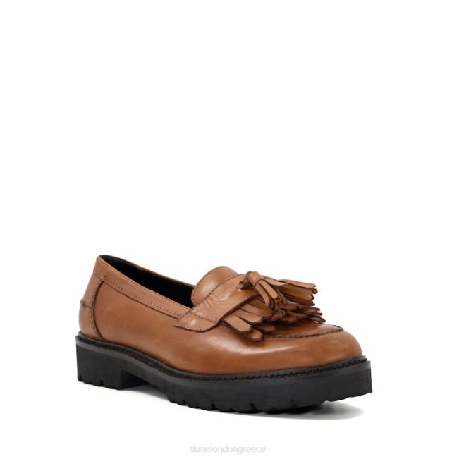 Dune London βυρσοδέψω γυναίκες δερμάτινα loafers με στολισμένα κρόσσια J84Z500 κηδεμόνας