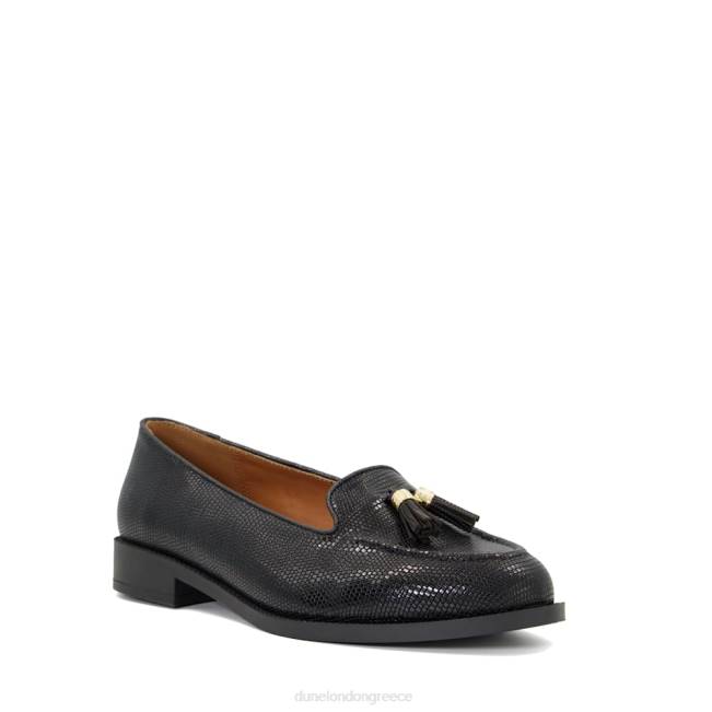 Dune London μαύρος γυναίκες δερμάτινα loafers με φούντα J84Z549 παγκόσμια