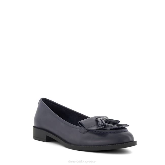 Dune London ΠΟΛΕΜΙΚΟ ΝΑΥΤΙΚΟ γυναίκες δερμάτινα loafers με φούντα με κρόσσια J84Z54 Granhams
