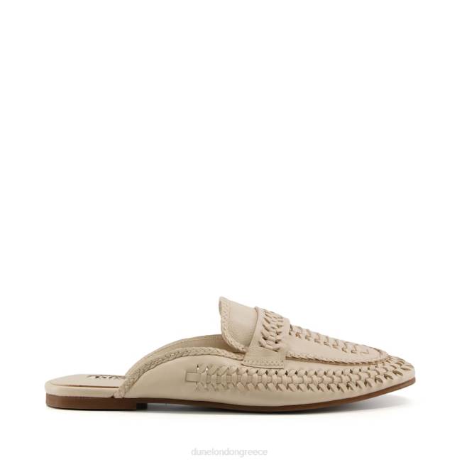 Dune London εκρού γυναίκες υφαντά χωρίς πλάτη loafers J84Z615 gigys