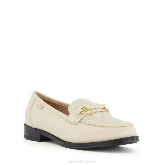 Dune London κρέμα γυναίκες καπιτονέ snaffle τελειώματα loafers J84Z539 glynne
