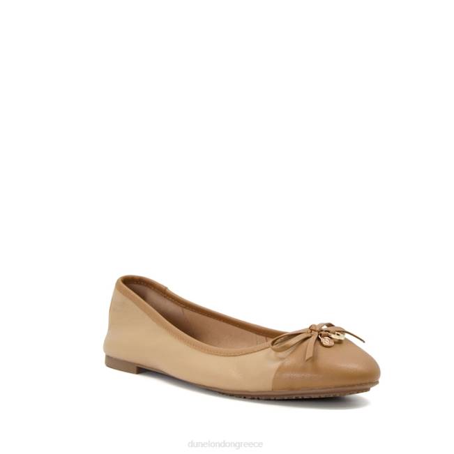 Dune London καμήλα γυναίκες παπούτσια μπαλέτου με λεπτομέρεια J84Z629 γεια
