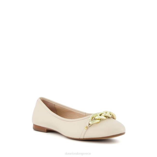 Dune London εκρού γυναίκες αλυσίδα παπουτσιών μπαλαρίνας J84Z643 haselle
