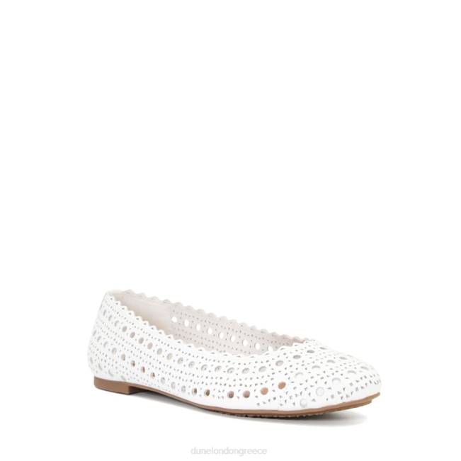 Dune London άσπρο γυναίκες μπαλαρίνες με λεπτομέρεια κοπής με λέιζερ J84Z672 σβάρνες