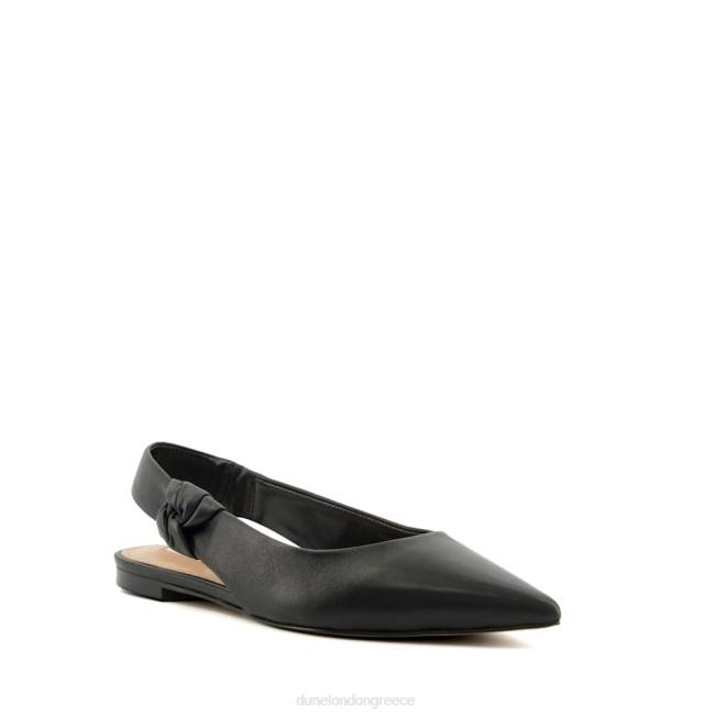 Dune London μαύρος γυναίκες δερμάτινα φλατ slingback παπούτσια μπαλέτου J84Z151 αυξάνω