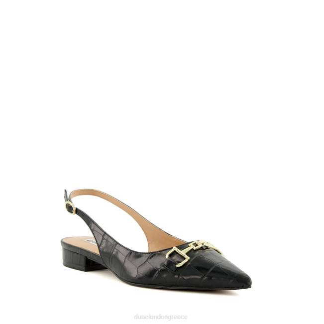 Dune London μαύρος γυναίκες επίπεδες αντλίες slingback J84Z540 ελπιδοφόρος