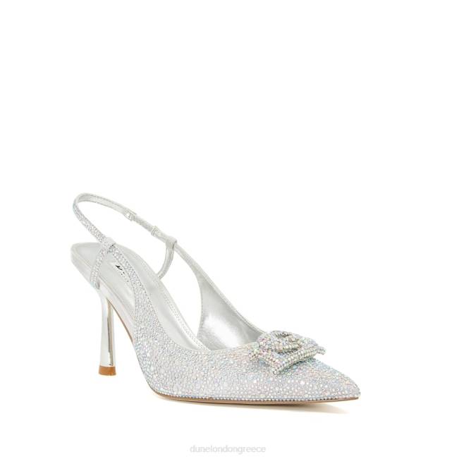 Dune London ασήμι γυναίκες Diamante μεταλλικά γήπεδα slingback J84Z485 δημιουργώ