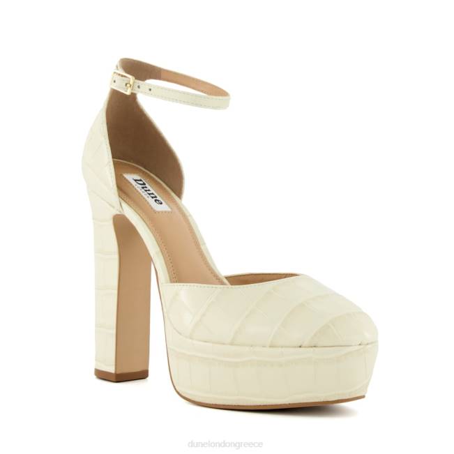 Dune London εκρού γυναίκες Παπούτσια Mary Jane πλατφόρμα με κροκό στάμπα με δέρμα J84Z173 διαγωνισμός