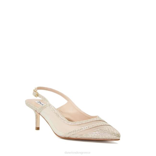 Dune London χρυσός γυναίκες Παπούτσια γηπέδου slingback με διχτυωτές επενδύσεις J84Z233 ντίλον