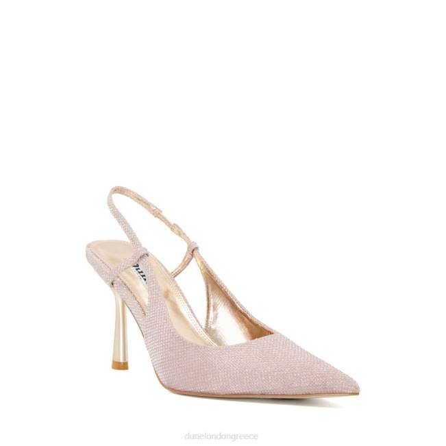 Dune London ροζ χρυσός γυναίκες μεταλλικά παπούτσια γηπέδου slingback J84Z576 καμπάνα