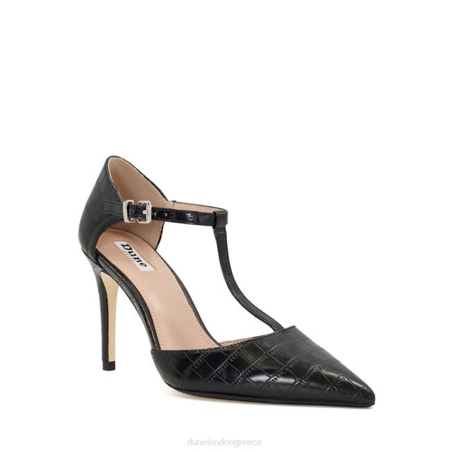 Dune London μαύρος γυναίκες Γήπεδα κροκ εφέ t-bar J84Z257 καστα