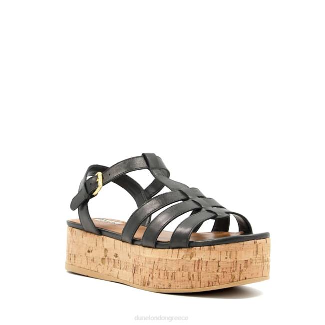 Dune London μαύρος γυναίκες σανδάλια με τιράντες από φελλό J84Z165 φακός