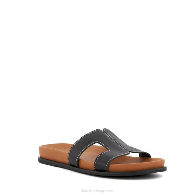 Dune London μαύρος γυναίκες Σανδάλια ολίσθησης με λεπτομέρεια με άνετο πέλμα J84Z6 λούπα