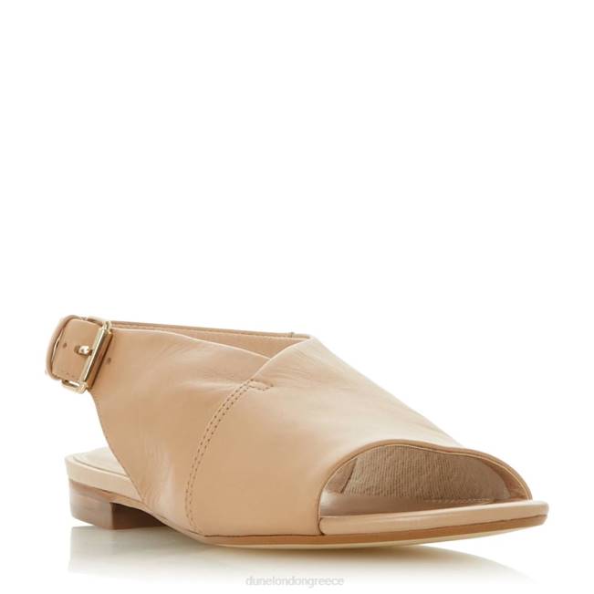 Dune London ξανθιά γυναίκες δερμάτινα peep toe σανδάλια J84Z662 λεαννια