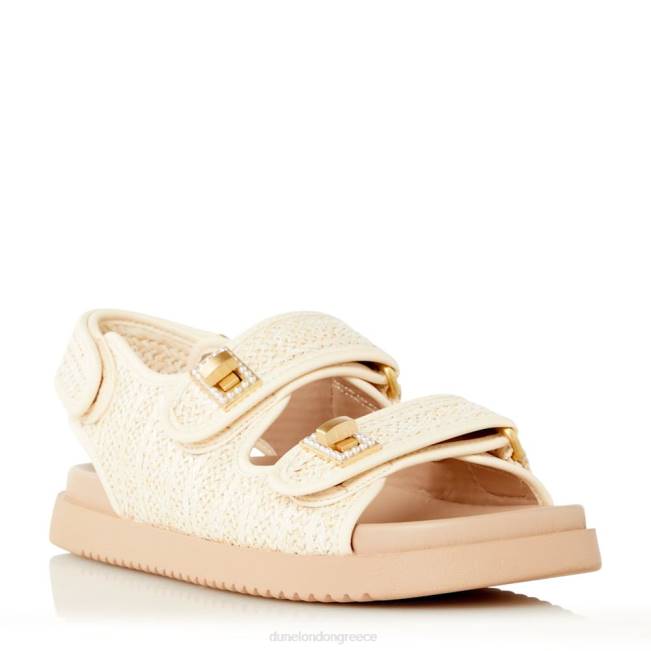 Dune London φυσικός γυναίκες φλατ σανδάλια με διπλό λουράκι turn lock J84Z431 lockstockk