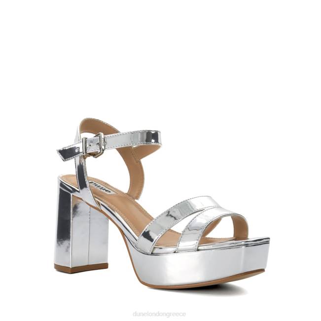 Dune London ασήμι γυναίκες μεταλλικά πέδιλα μεσαίας πλατφόρμας J84Z22 λυωμένος