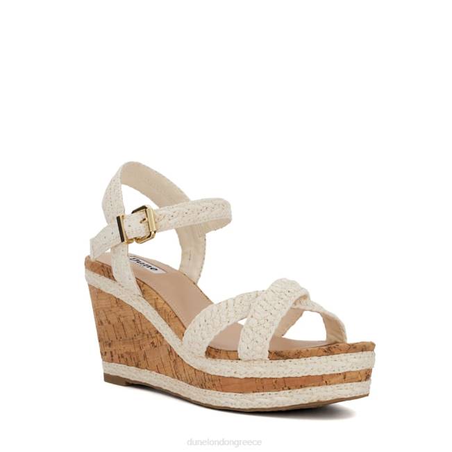 Dune London άσπρο γυναίκες σανδάλια από φελλό με πλέξη σταυρωτά J84Z452 κελίσα
