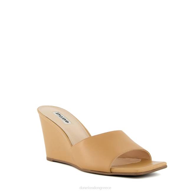 Dune London καμήλα γυναίκες σφηνοειδή μουλάρια με ανοιχτά δάχτυλα J84Z454 μοτέλ