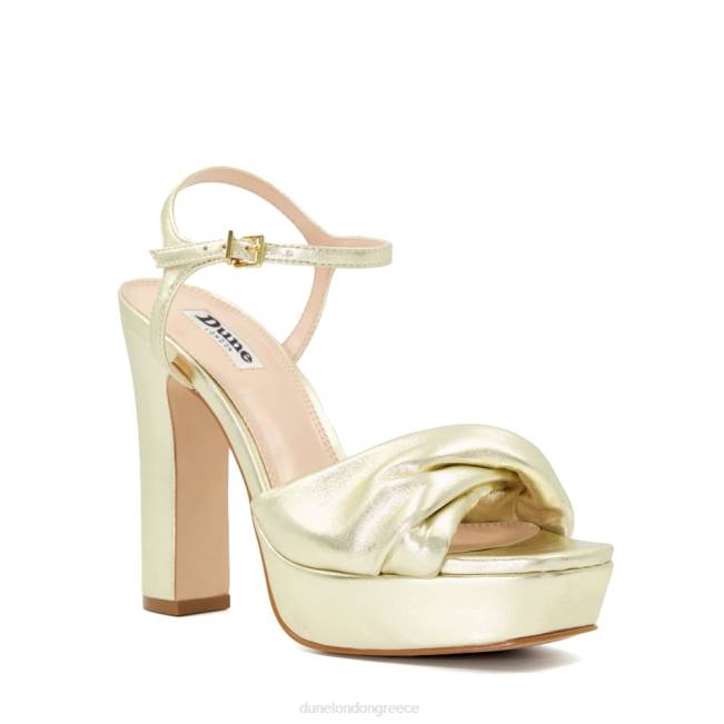 Dune London σαμπάνια γυναίκες σανδάλια πλατφόρμας με διπλό λουράκι J84Z631 μαλίνι