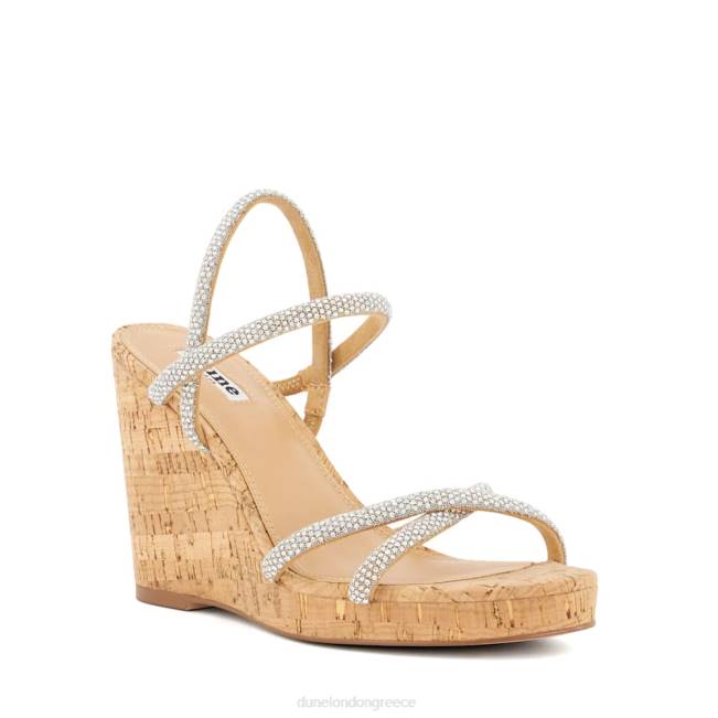 Dune London ασήμι γυναίκες πέδιλα slingback από φελλό diamante J84Z408 καλη