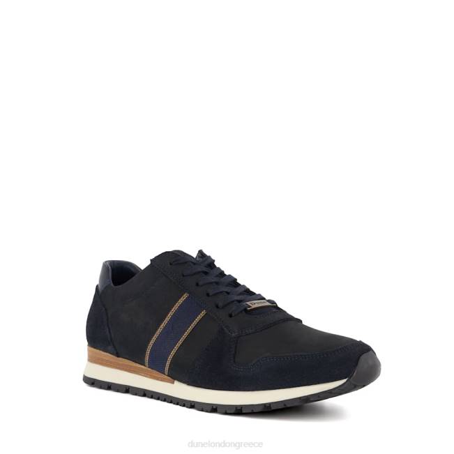 Dune London ΠΟΛΕΜΙΚΟ ΝΑΥΤΙΚΟ άνδρες Προπονητές nubuck με λεπτομέρεια ρίγες J84Z709 τρέξιμο
