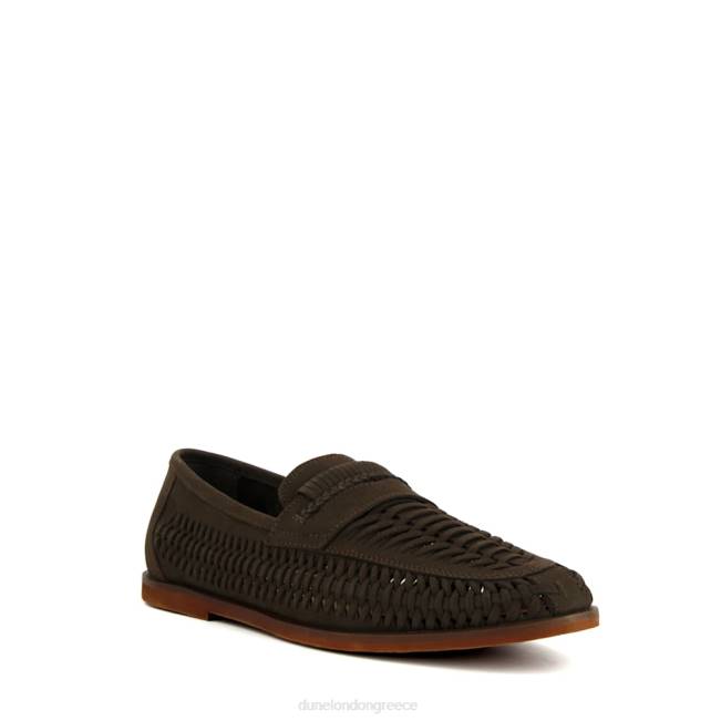 Dune London καφέ άνδρες casual υφαντά loafers J84Z776 τούβλα