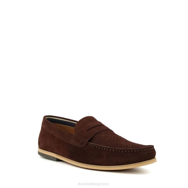 Dune London καφέ άνδρες loafers με επένδυση σέλας J84Z780 beato