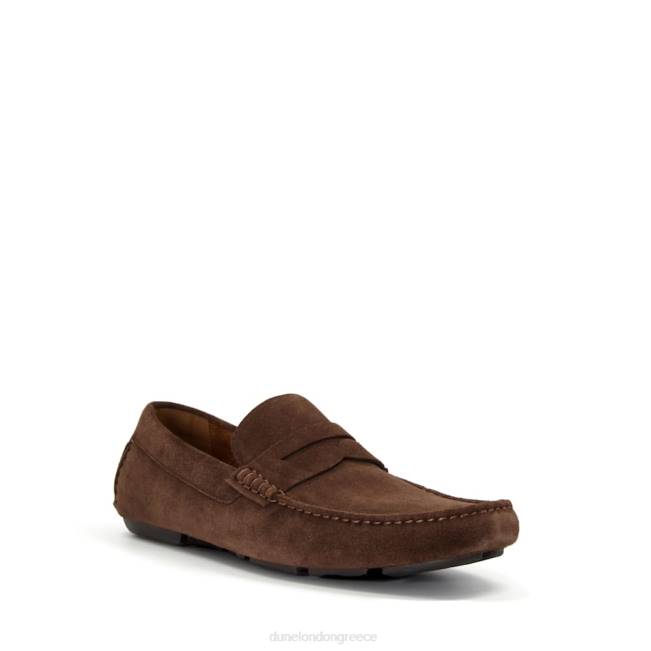 Dune London καφέ άνδρες τετράγωνα σουέτ μοκασίνια loafers J84Z885 bradlay