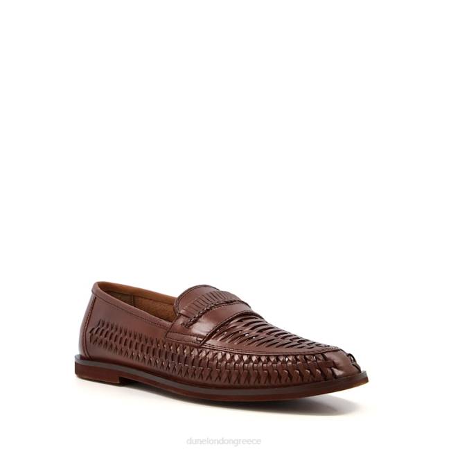 Dune London βυρσοδέψω άνδρες φαρδιά υφαντά δερμάτινα loafers J84Z886 Μπράιτον Ροκ