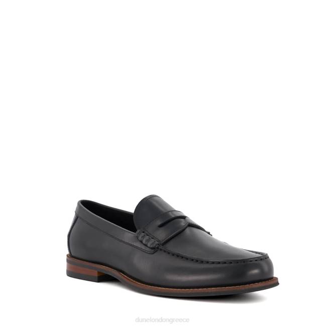 Dune London μαύρος άνδρες δερμάτινα loafers με επένδυση penny J84Z688 Σαμψών