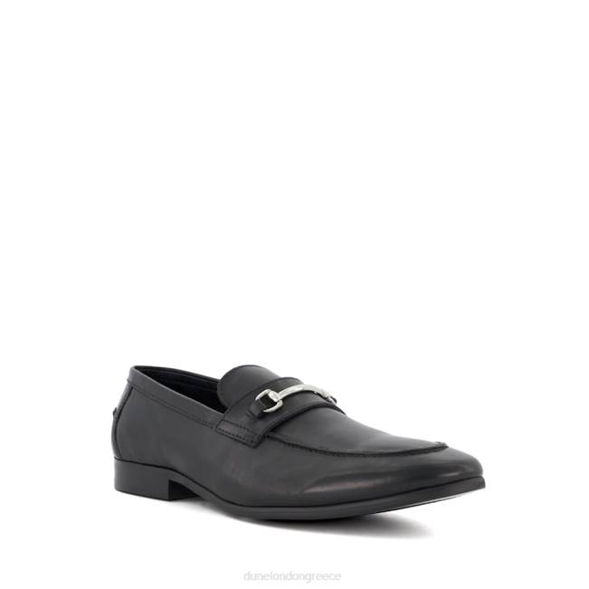 Dune London μαύρος άνδρες δερμάτινα loafers snaffle-trim J84Z757 σκιές