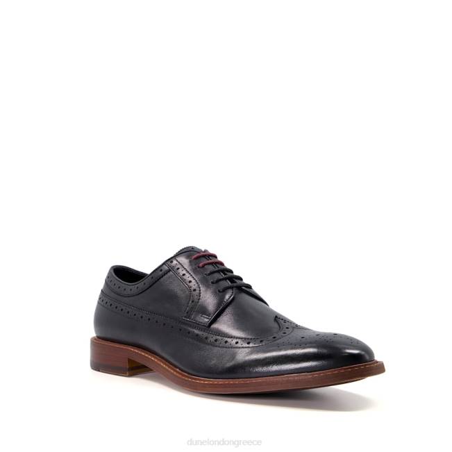 Dune London μαύρος άνδρες δερμάτινα παπούτσια brogue με άκρη φτερού J84Z771 ανώτερος