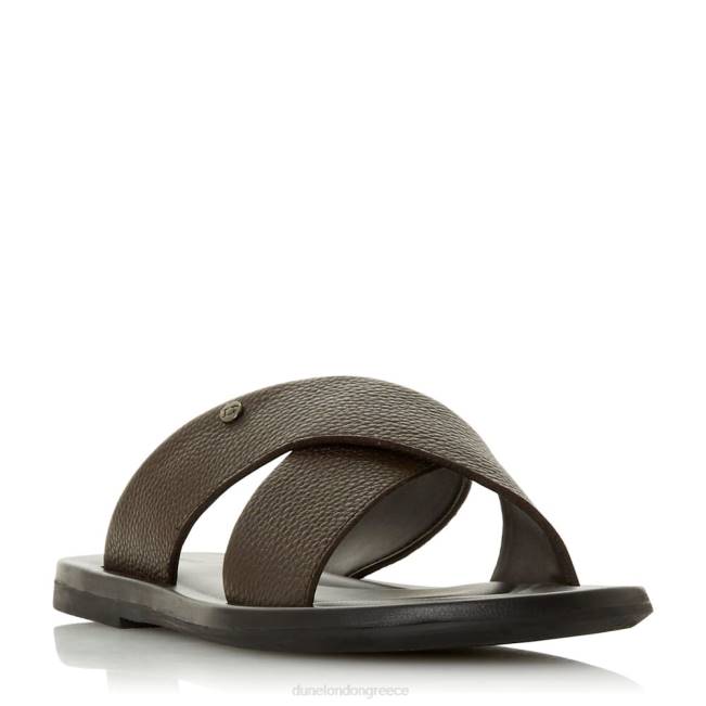 Dune London καφέ άνδρες slip-on σανδάλια J84Z759 φράγκοι