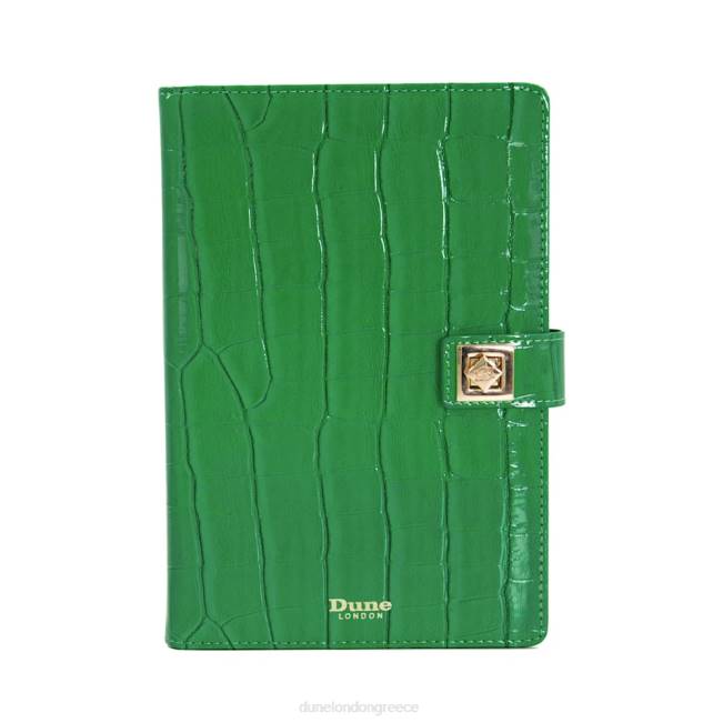 Dune London πράσινος γυναίκες σημειωματάριο turn-lock a5 J84Z240 υπογεγραμμένος