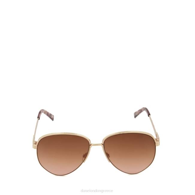 Dune London ροζ χρυσός γυναίκες Οβάλ γυαλιά ηλίου με επένδυση από ταρταρούγα J84Z168 βαρύτητα