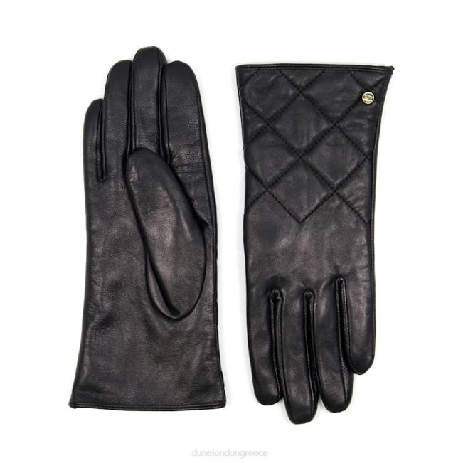 Dune London μαύρος γυναίκες καπιτονέ δερμάτινα γάντια J84Z281 inalla