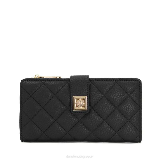 Dune London μαύρος γυναίκες καπιτονέ θήκη καρτών με λουράκι J84Z220 κλίντον