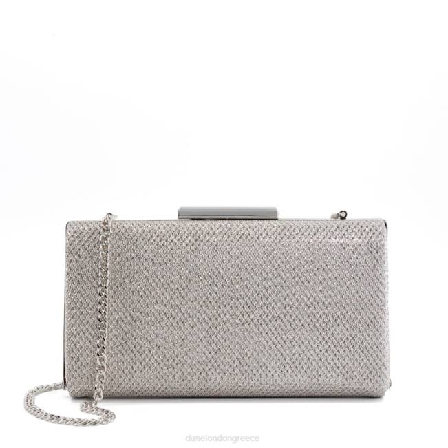 Dune London ασήμι γυναίκες glitter clutch bag J84Z354 μπινίτα